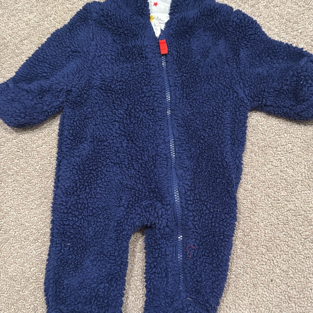 Mini Boden Navy Fleece Kids Footie